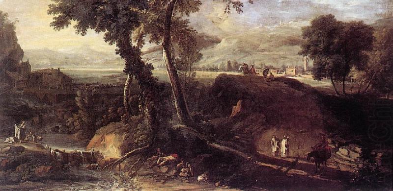 RICCI, Marco Landscape with Washerwomen fdu china oil painting image